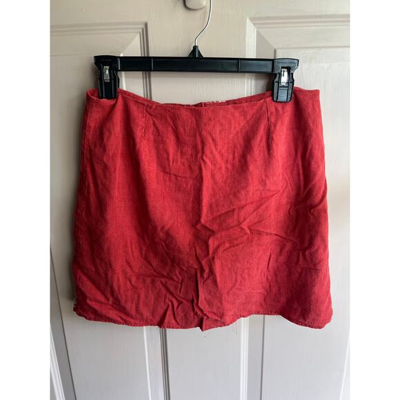 Blue Rain Francescas Linen Mini Skirt Embroidered Womens Small - Picture 5 of 6